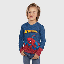 Лонгслив детский Прыжок Человека-паука, цвет: 3D-принт — фото 2