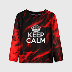 Детский лонгслив Keep calm flame red