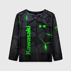 Лонгслив детский Kawasaki - плиты с эффектом свечения, цвет: 3D-принт