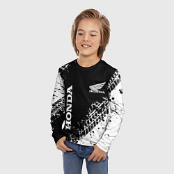 Лонгслив детский Honda - следы от шин, цвет: 3D-принт — фото 2