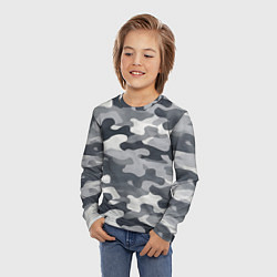 Лонгслив детский Камуфляж армейский серый, цвет: 3D-принт — фото 2