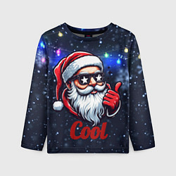 Лонгслив детский Cool Santa in glasses, цвет: 3D-принт