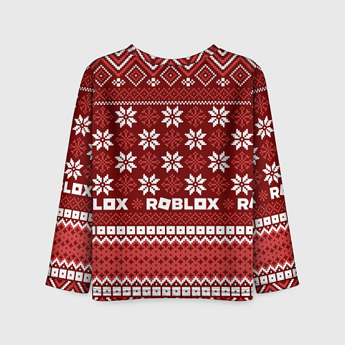 Детский лонгслив Новогодний свитер ugly Roblox / 3D-принт – фото 2