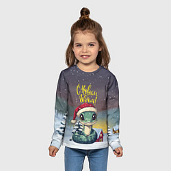 Лонгслив детский С новым 2025 годом змейка, цвет: 3D-принт — фото 2