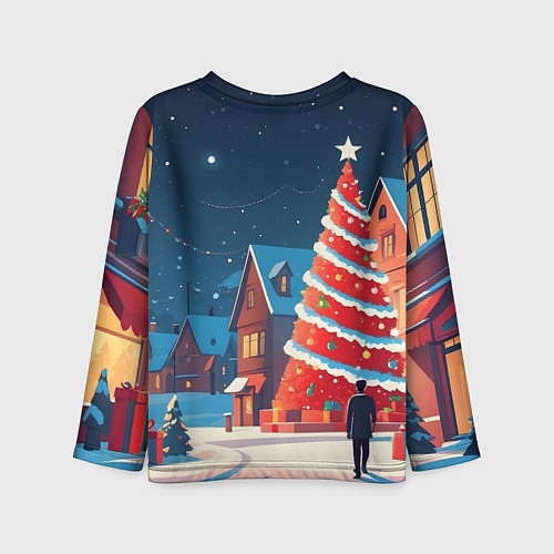Детский лонгслив Рождественская улица / 3D-принт – фото 2