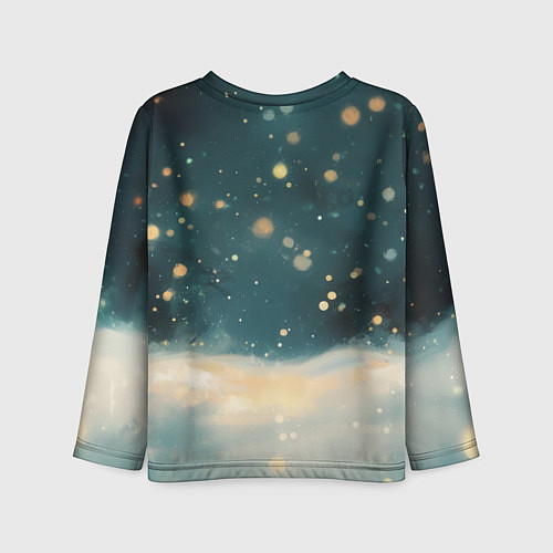 Детский лонгслив Мопс и маленькая елочка / 3D-принт – фото 2