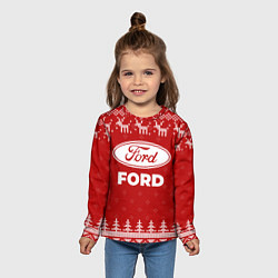 Лонгслив детский Новогодний Ford с оленями, цвет: 3D-принт — фото 2