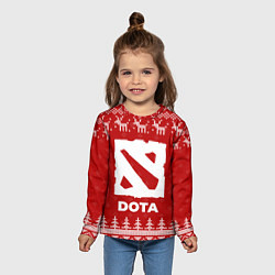 Лонгслив детский Новогодний Dota с оленями, цвет: 3D-принт — фото 2