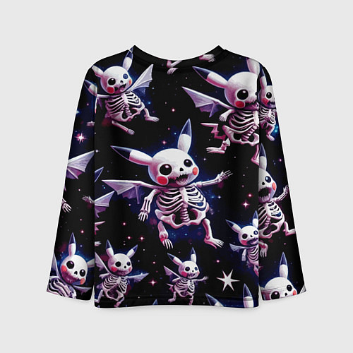 Детский лонгслив Паттерн из покемон скелетиков / 3D-принт – фото 2