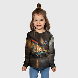 Лонгслив детский Спорткар с оранжевыми десками, цвет: 3D-принт — фото 2