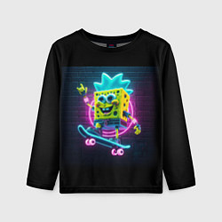 Детский лонгслив Sponge Bob on a skateboard - ai art fantasy