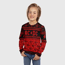 Лонгслив детский ACDC christmas sweater, цвет: 3D-принт — фото 2