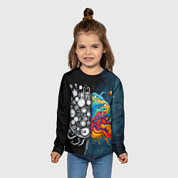 Лонгслив детский Креативный мозг, цвет: 3D-принт — фото 2