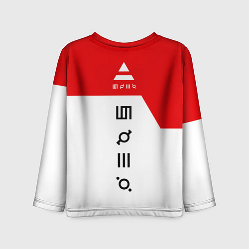 Детский лонгслив 30 Seconds to Mars - red and white / 3D-принт – фото 2