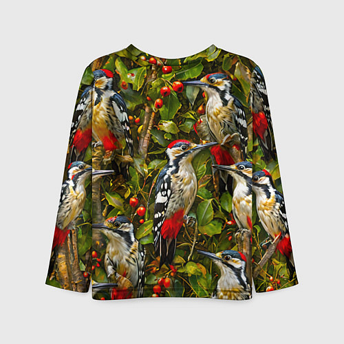 Детский лонгслив Дятлы / 3D-принт – фото 2