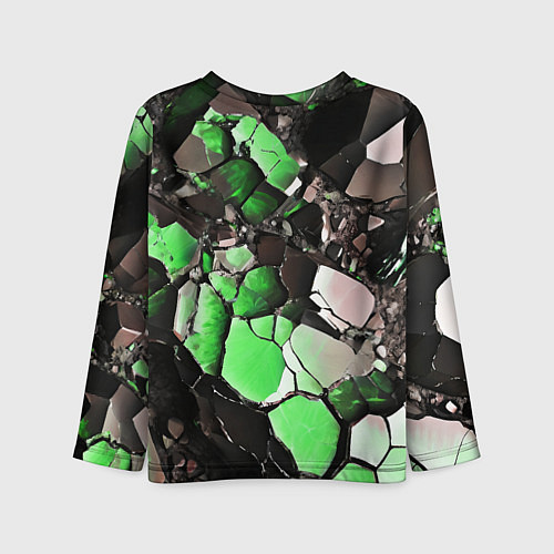 Детский лонгслив Чёрно-зелёный камень / 3D-принт – фото 2