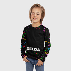Лонгслив детский Zelda конфети, цвет: 3D-принт — фото 2