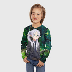 Лонгслив детский Фрирен в летнем лесу, цвет: 3D-принт — фото 2