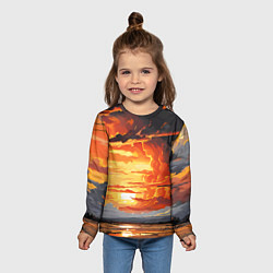 Лонгслив детский Багровый закат, цвет: 3D-принт — фото 2