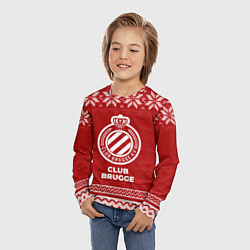 Лонгслив детский Новогодний Club Brugge, цвет: 3D-принт — фото 2