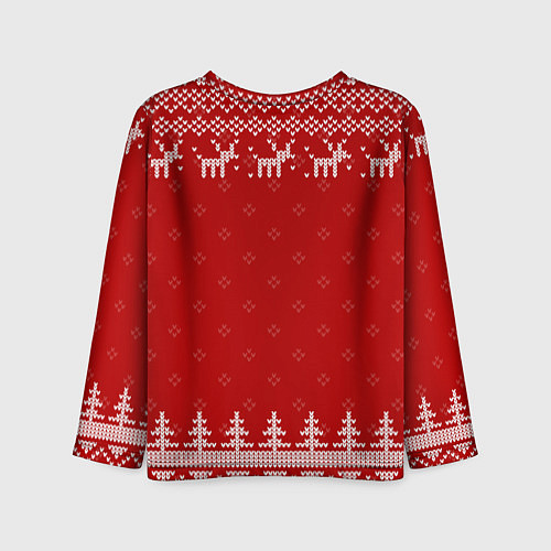 Детский лонгслив Новогодний Bayer 04 с оленями / 3D-принт – фото 2