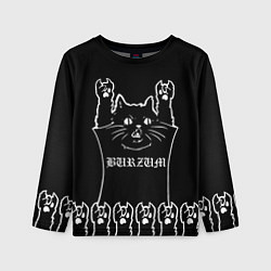 Лонгслив детский Burzum: cat rock, цвет: 3D-принт