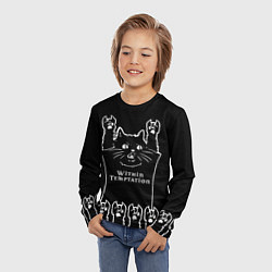Лонгслив детский Within Temptation: rock cat, цвет: 3D-принт — фото 2