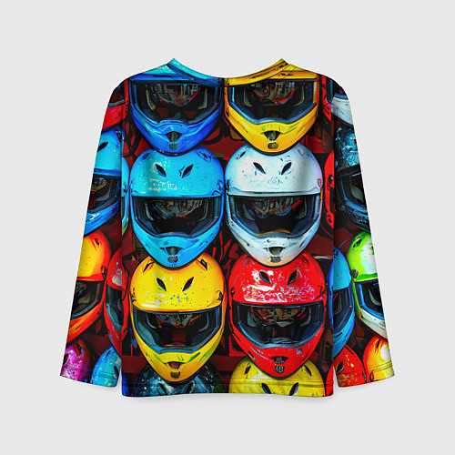 Детский лонгслив Шлемы BMX / 3D-принт – фото 2