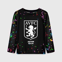 Лонгслив детский Aston Villa конфети, цвет: 3D-принт
