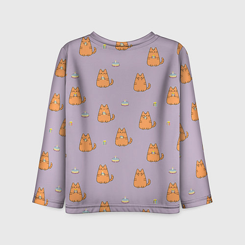 Детский лонгслив Праздничный кот Рыжинс / 3D-принт – фото 2