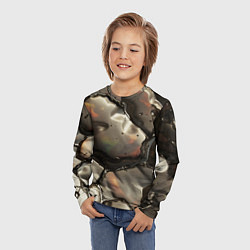 Лонгслив детский Жидкая субстанция светло-коричневая, цвет: 3D-принт — фото 2