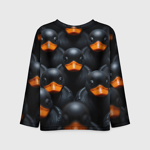 Детский лонгслив Черные уточки / 3D-принт – фото 2