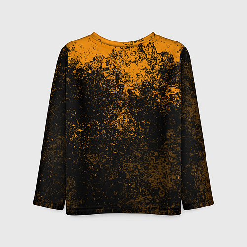 Детский лонгслив Quake краски брызги оранжевый / 3D-принт – фото 2