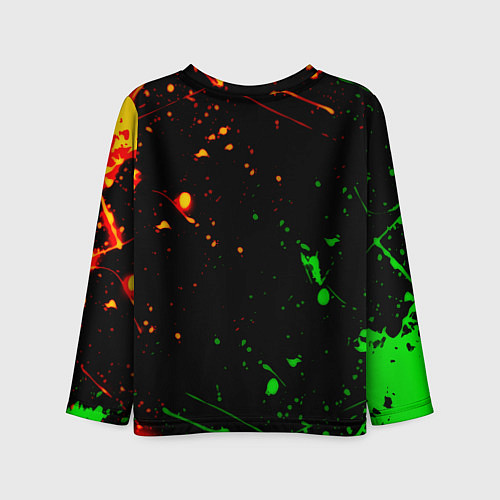 Детский лонгслив Portal кислотные краски / 3D-принт – фото 2