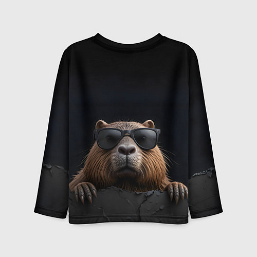Детский лонгслив Фанат капибары / 3D-принт – фото 2