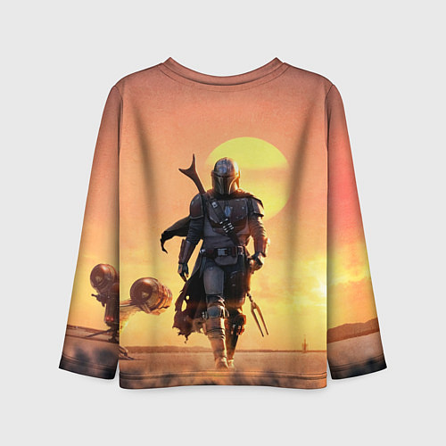 Детский лонгслив Идущий мандалорец / 3D-принт – фото 2