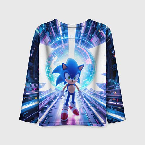 Детский лонгслив Sonic неоновые крылья / 3D-принт – фото 2