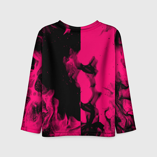 Детский лонгслив Monster energy fire pink / 3D-принт – фото 2