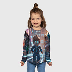 Лонгслив детский Roblox испуганный человечек, цвет: 3D-принт — фото 2