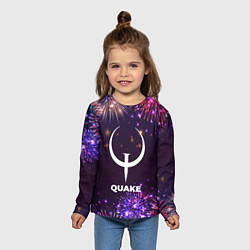 Лонгслив детский Праздничный Quake, цвет: 3D-принт — фото 2