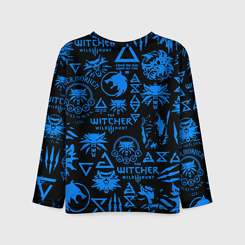 Детский лонгслив The Witcher logo pattern / 3D-принт – фото 2