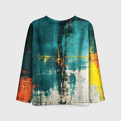 Детский лонгслив Ржавчина сине-белая / 3D-принт – фото 2