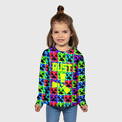 Лонгслив детский Minecraft x rust, цвет: 3D-принт — фото 2