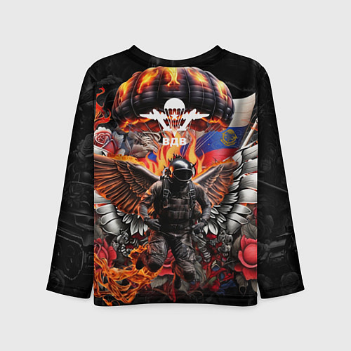 Детский лонгслив Десантник ВДВ с крыльями ангела / 3D-принт – фото 2