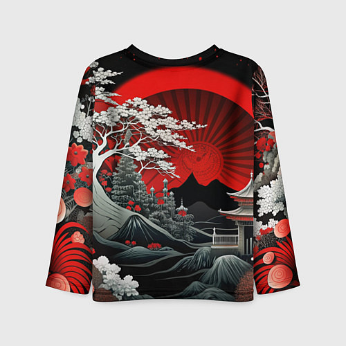Детский лонгслив Деревья Японии и природа / 3D-принт – фото 2
