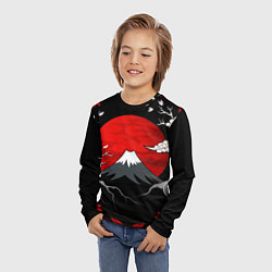 Лонгслив детский Японский вулкан, цвет: 3D-принт — фото 2