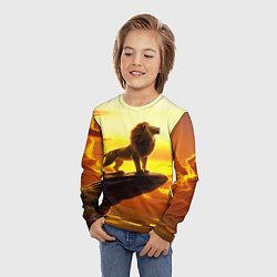 Лонгслив детский Лев на закате на горе, цвет: 3D-принт — фото 2