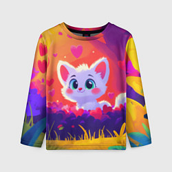 Лонгслив детский Влюбленный милый песец, цвет: 3D-принт