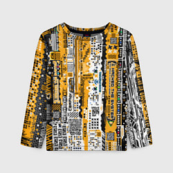 Детский лонгслив Cyberpunk pattern yellow