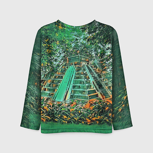 Детский лонгслив Башня в джунглях / 3D-принт – фото 2